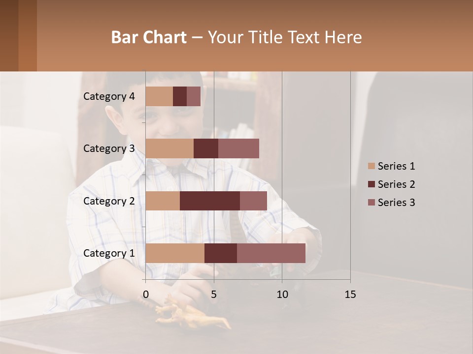 A Young Boy Sitting At A Table With A Toy PowerPoint Template