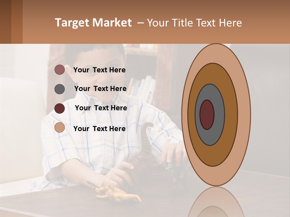 A Young Boy Sitting At A Table With A Toy PowerPoint Template