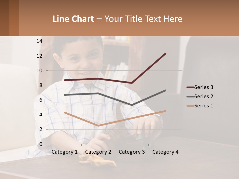 A Young Boy Sitting At A Table With A Toy PowerPoint Template
