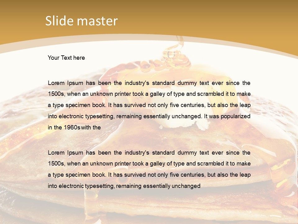 A Stack Of Pancakes With Syrup And Butter On Top PowerPoint Template