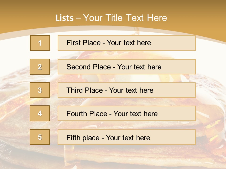 A Stack Of Pancakes With Syrup And Butter On Top PowerPoint Template