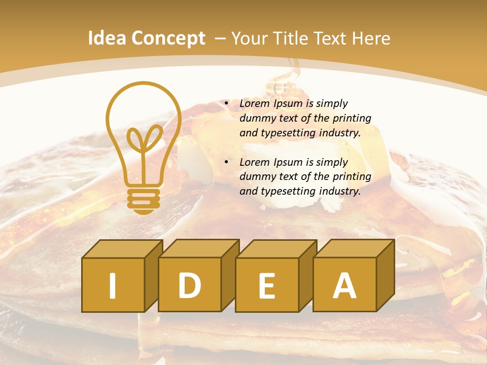 A Stack Of Pancakes With Syrup And Butter On Top PowerPoint Template