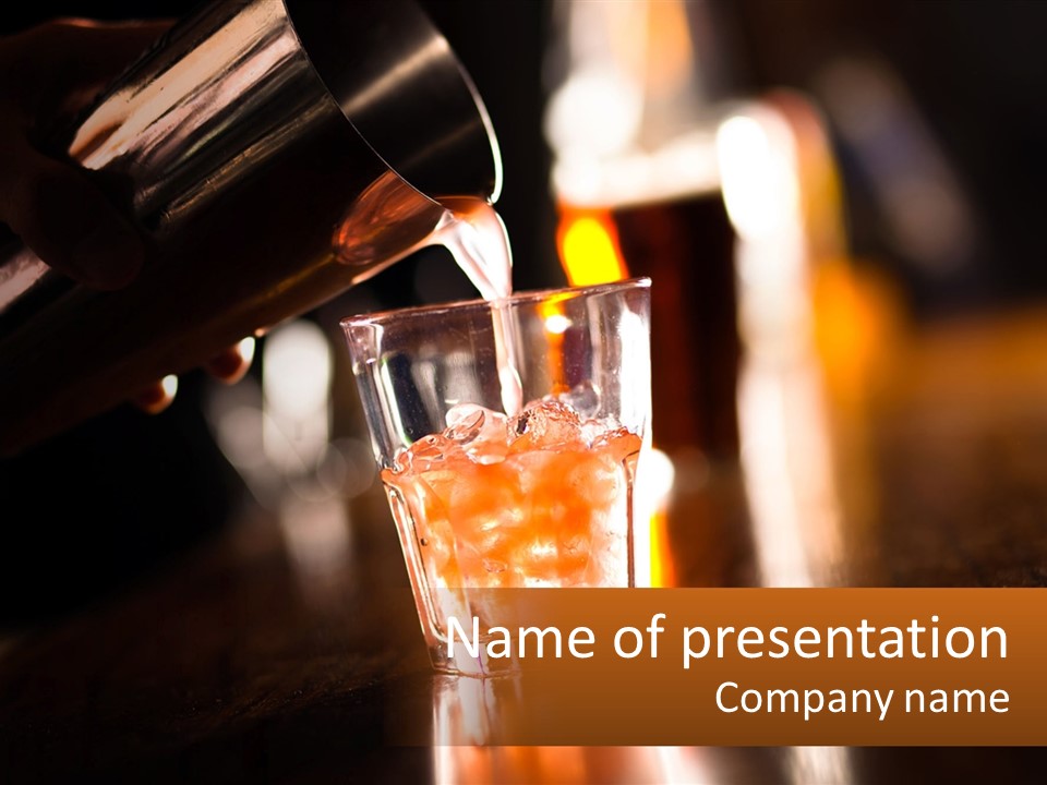 A Person Pouring A Drink Into A Glass PowerPoint Template