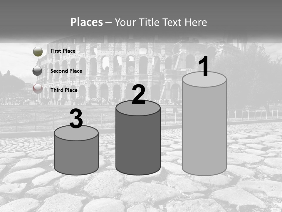 A Black And White Photo Of A Roman Collision PowerPoint Template