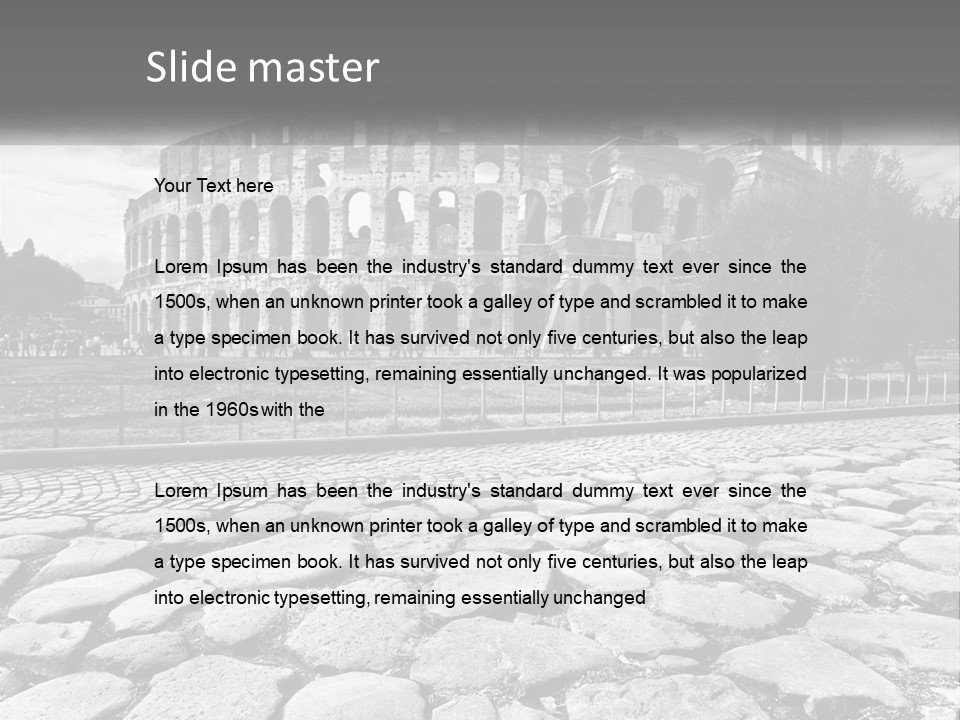 A Black And White Photo Of A Roman Collision PowerPoint Template