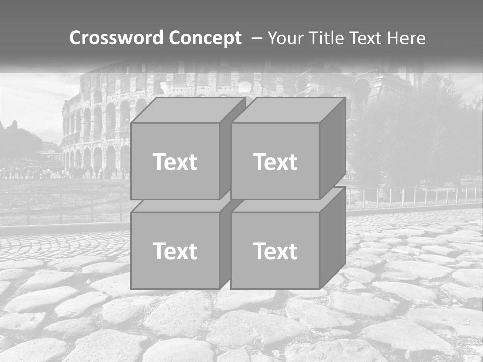 A Black And White Photo Of A Roman Collision PowerPoint Template