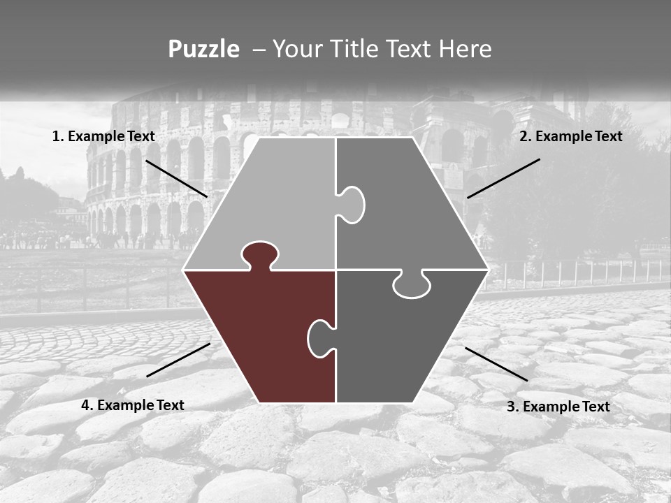 A Black And White Photo Of A Roman Collision PowerPoint Template