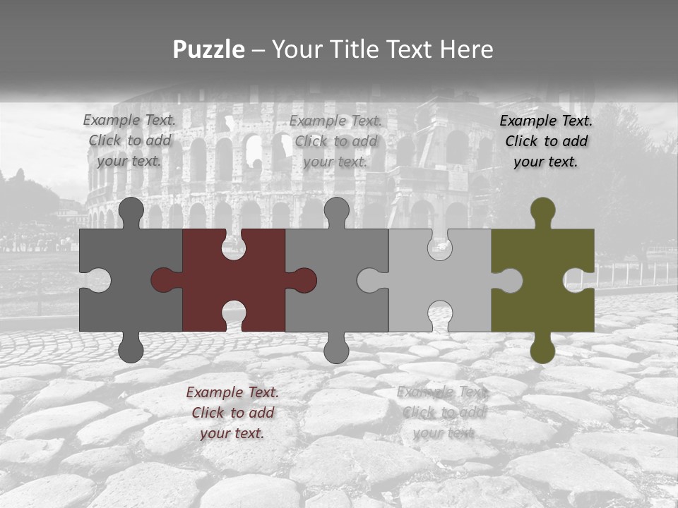 A Black And White Photo Of A Roman Collision PowerPoint Template
