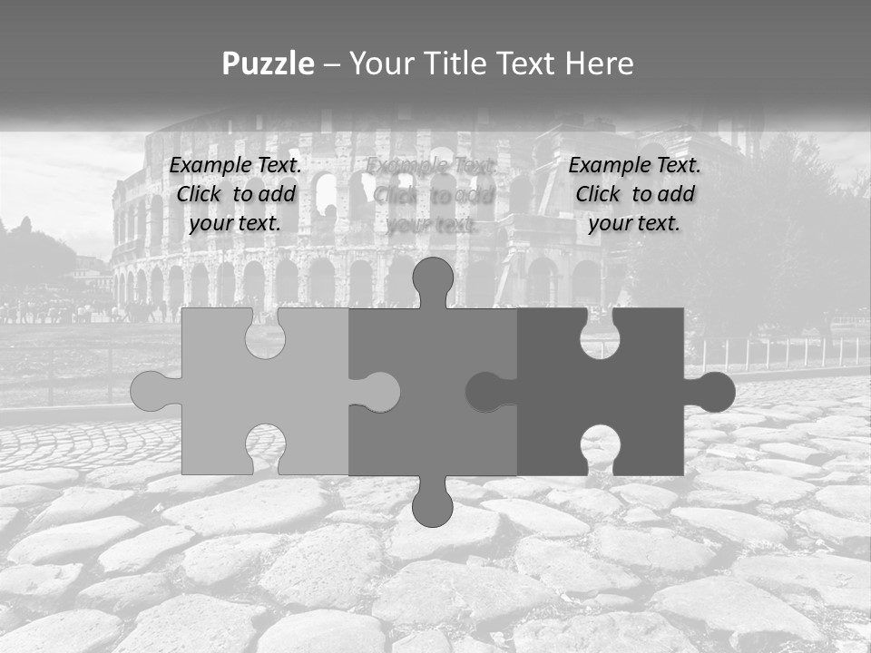 A Black And White Photo Of A Roman Collision PowerPoint Template