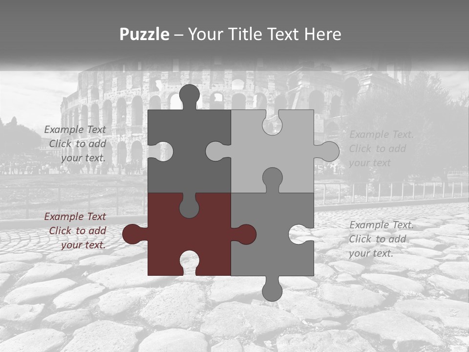 A Black And White Photo Of A Roman Collision PowerPoint Template