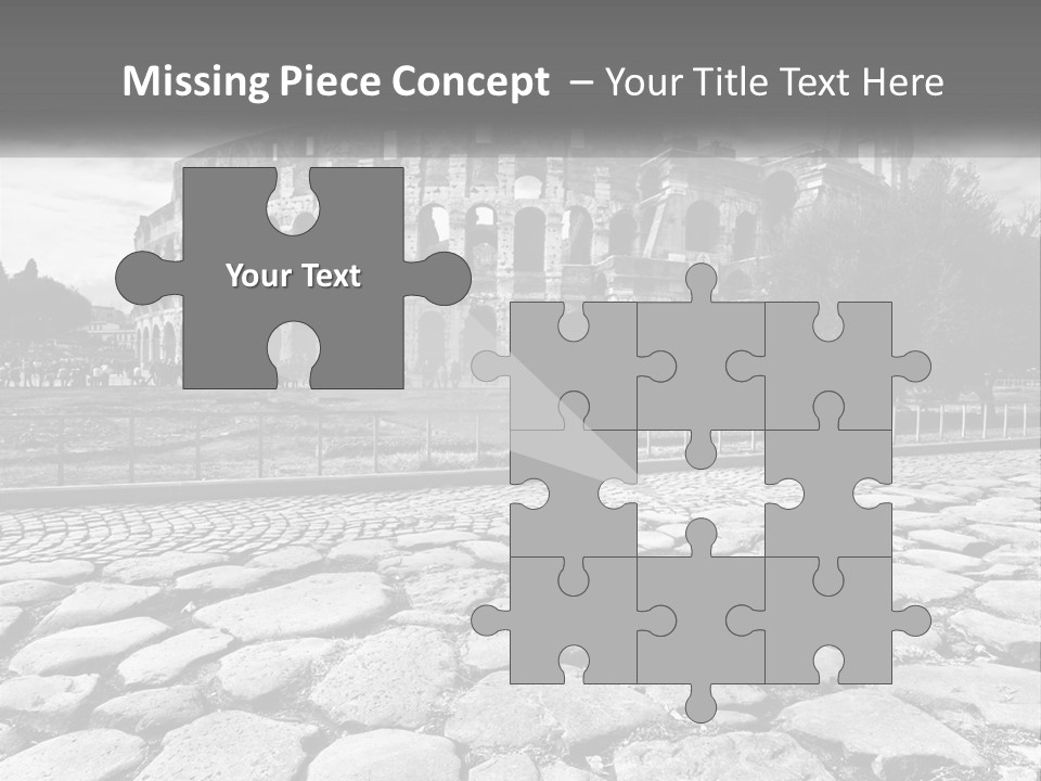 A Black And White Photo Of A Roman Collision PowerPoint Template