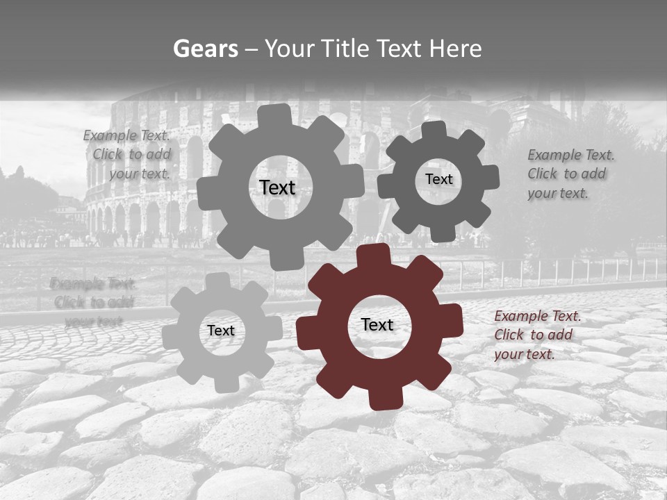 A Black And White Photo Of A Roman Collision PowerPoint Template
