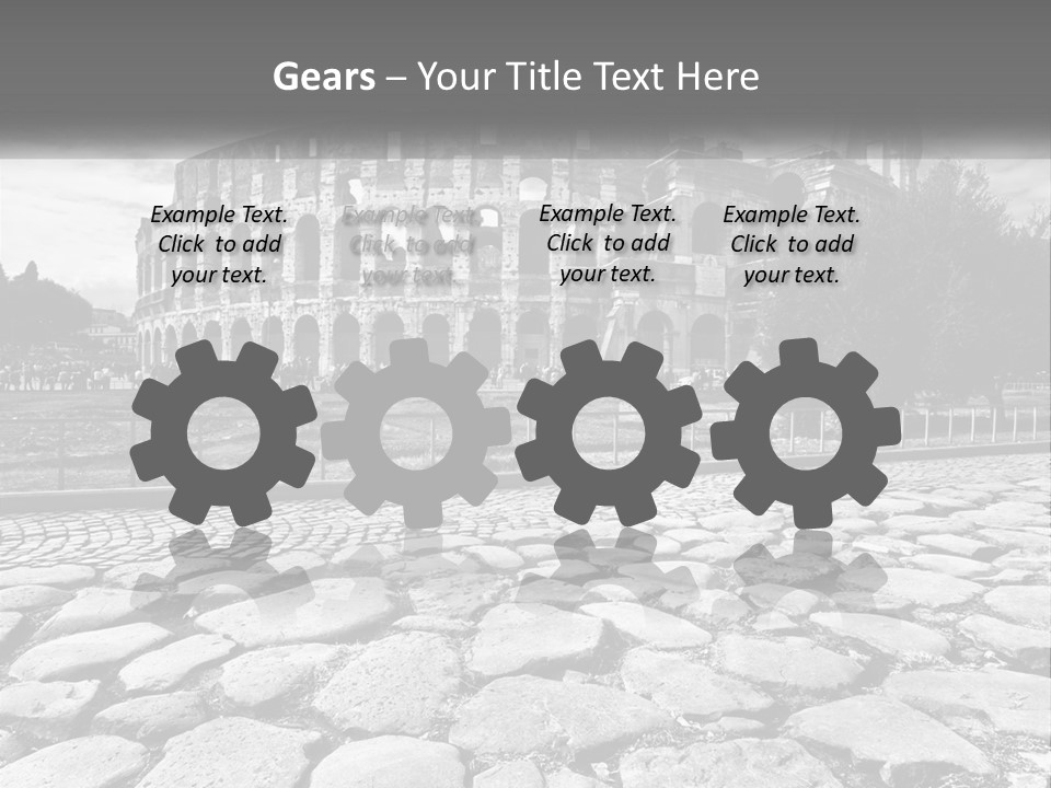 A Black And White Photo Of A Roman Collision PowerPoint Template