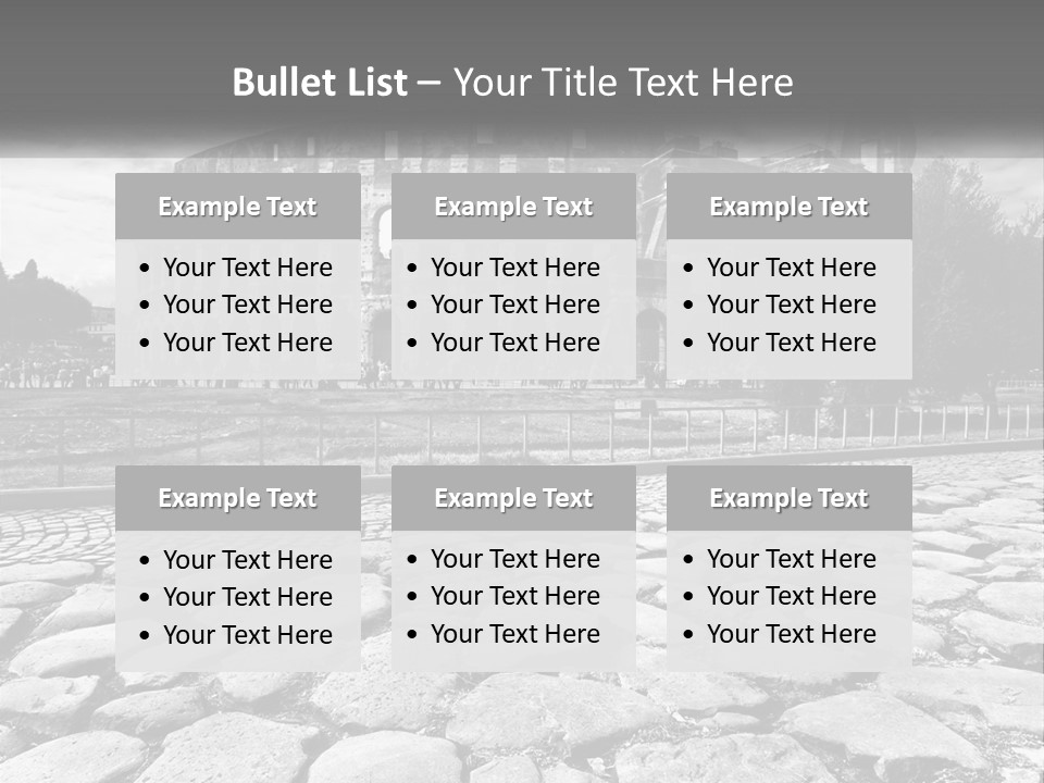 A Black And White Photo Of A Roman Collision PowerPoint Template