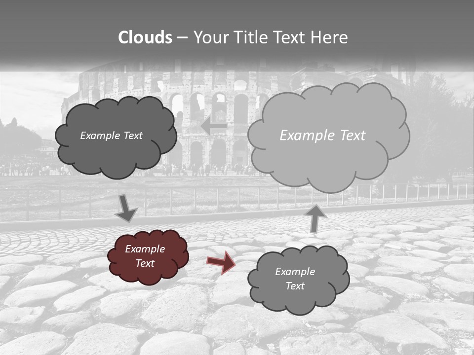 A Black And White Photo Of A Roman Collision PowerPoint Template