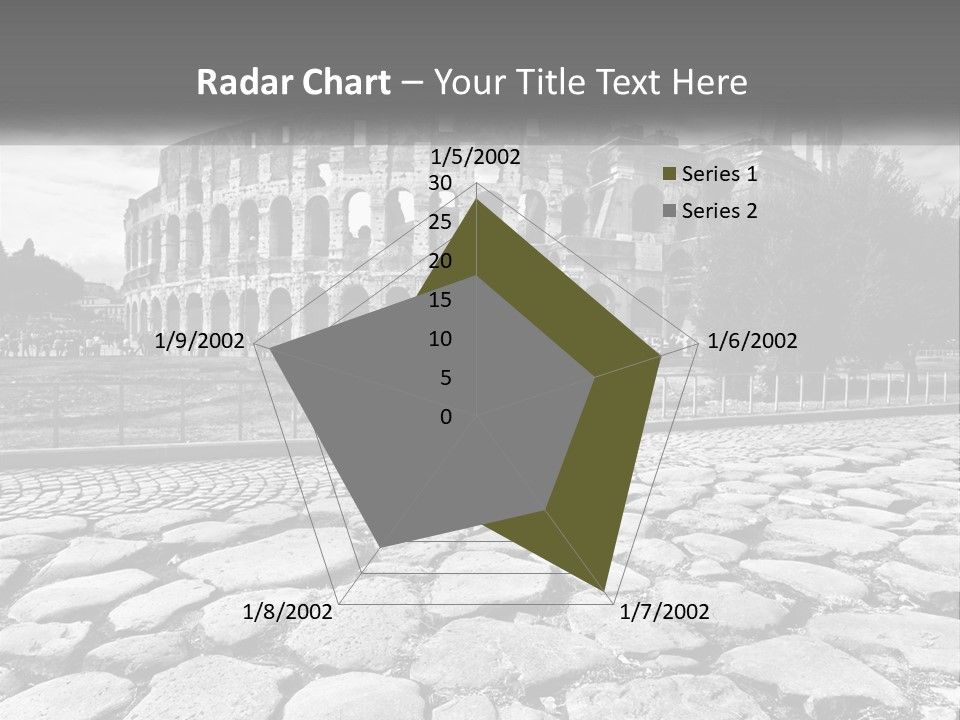 A Black And White Photo Of A Roman Collision PowerPoint Template
