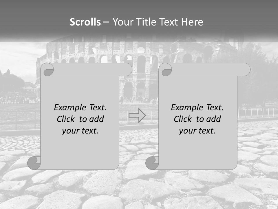 A Black And White Photo Of A Roman Collision PowerPoint Template