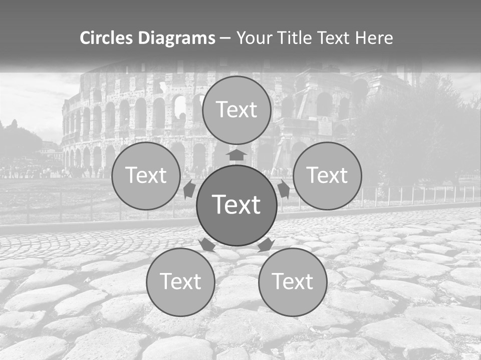 A Black And White Photo Of A Roman Collision PowerPoint Template