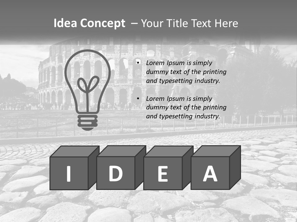 A Black And White Photo Of A Roman Collision PowerPoint Template