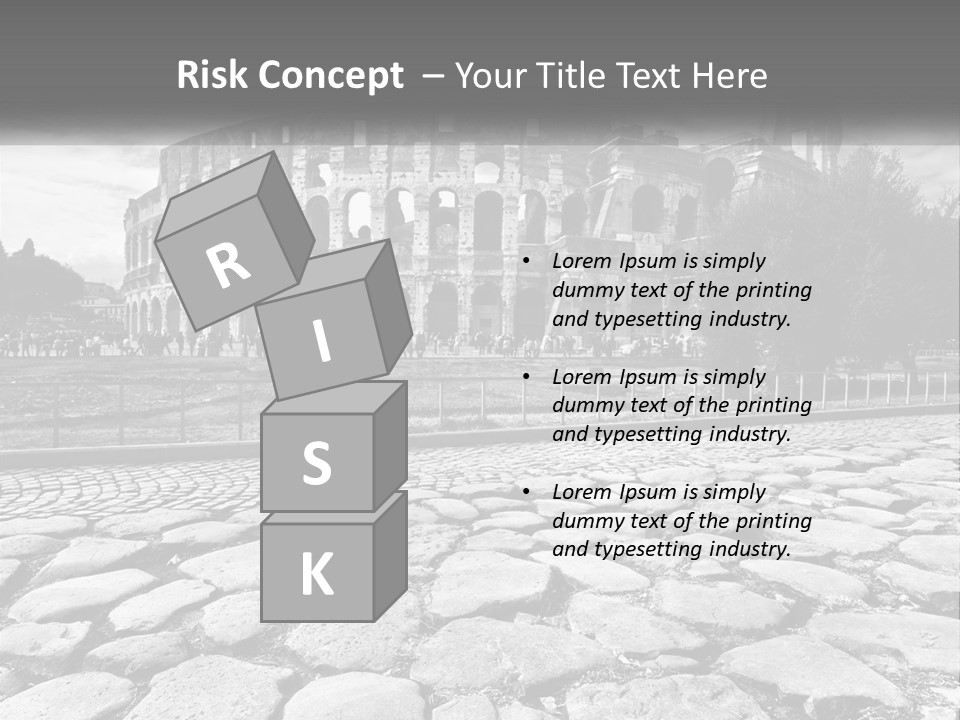 A Black And White Photo Of A Roman Collision PowerPoint Template