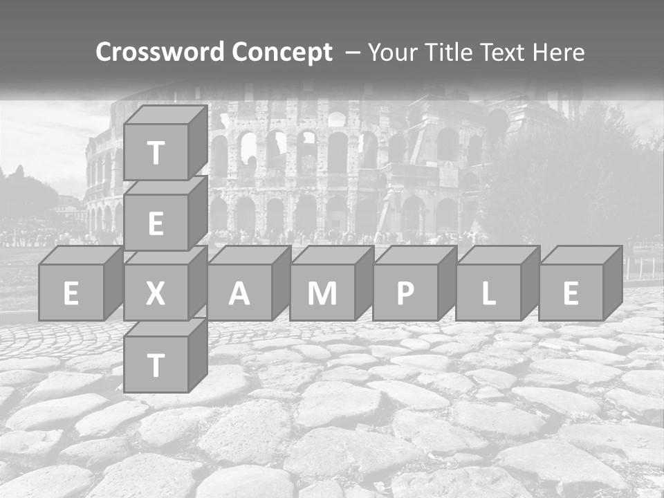 A Black And White Photo Of A Roman Collision PowerPoint Template