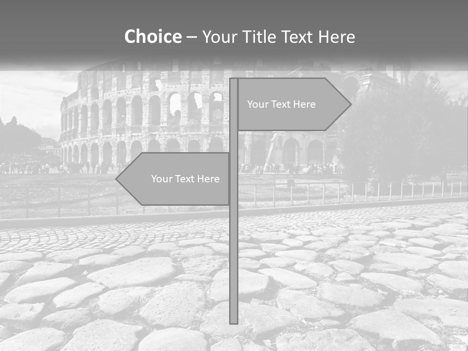 A Black And White Photo Of A Roman Collision PowerPoint Template