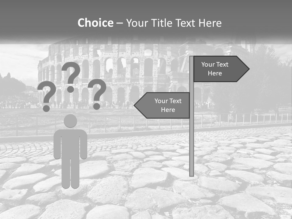 A Black And White Photo Of A Roman Collision PowerPoint Template