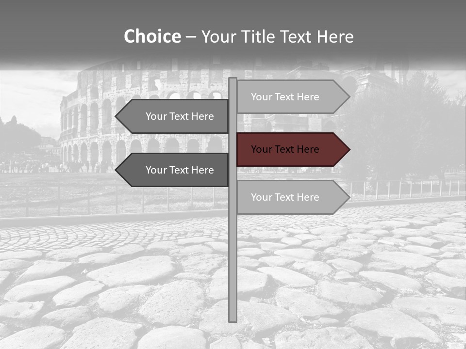 A Black And White Photo Of A Roman Collision PowerPoint Template
