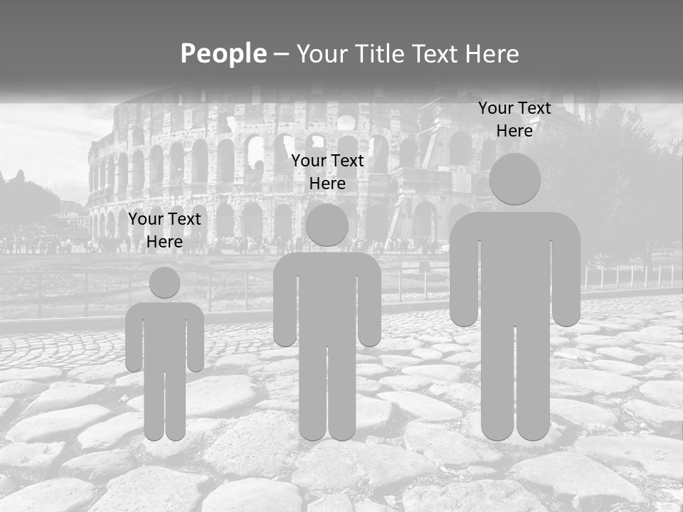 A Black And White Photo Of A Roman Collision PowerPoint Template