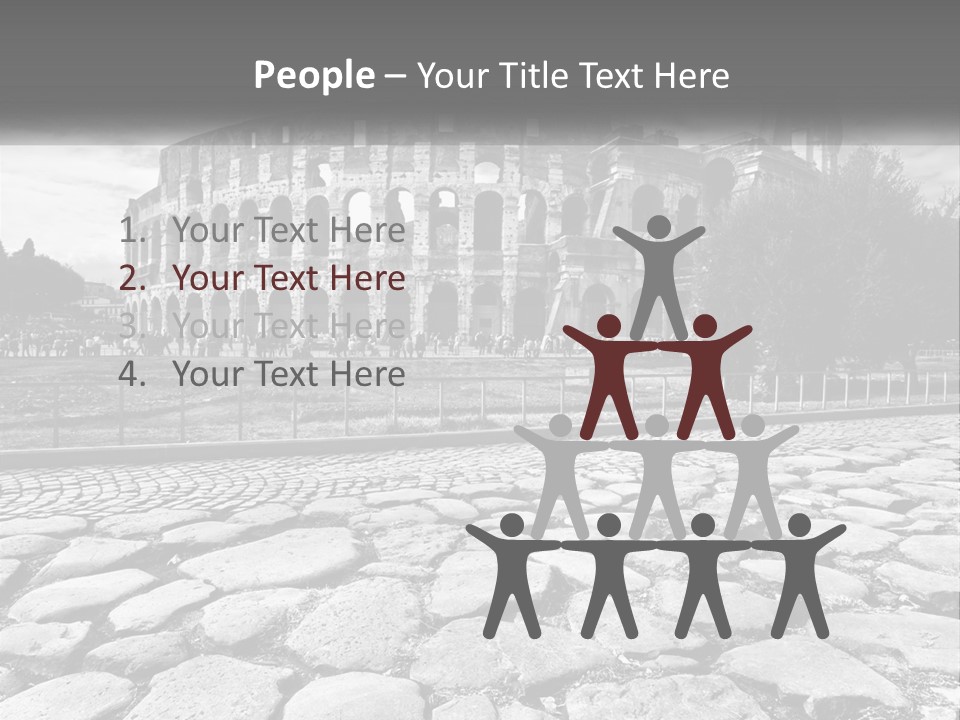 A Black And White Photo Of A Roman Collision PowerPoint Template