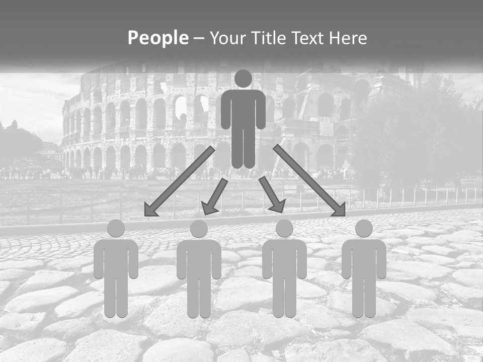 A Black And White Photo Of A Roman Collision PowerPoint Template