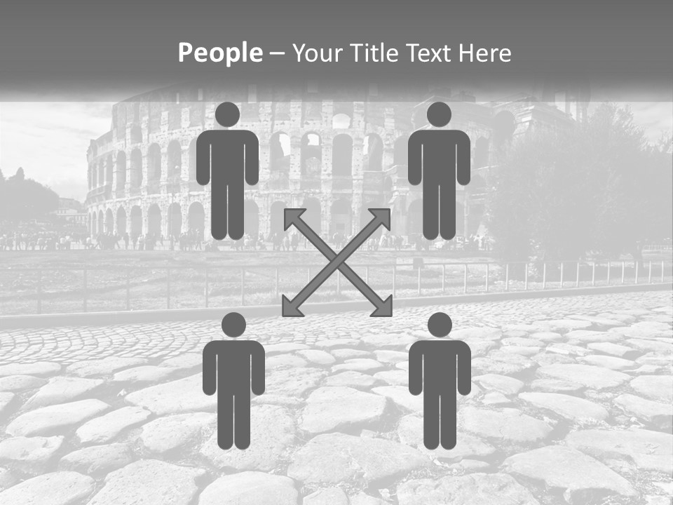 A Black And White Photo Of A Roman Collision PowerPoint Template