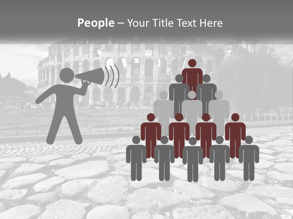 A Black And White Photo Of A Roman Collision PowerPoint Template