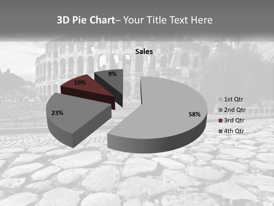 A Black And White Photo Of A Roman Collision PowerPoint Template