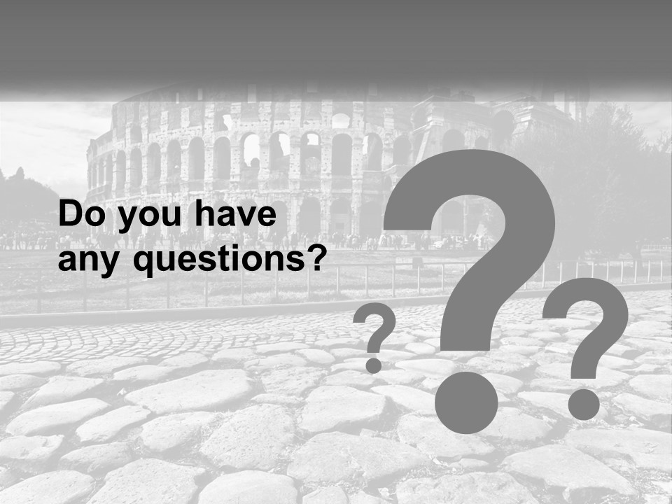 A Black And White Photo Of A Roman Collision PowerPoint Template
