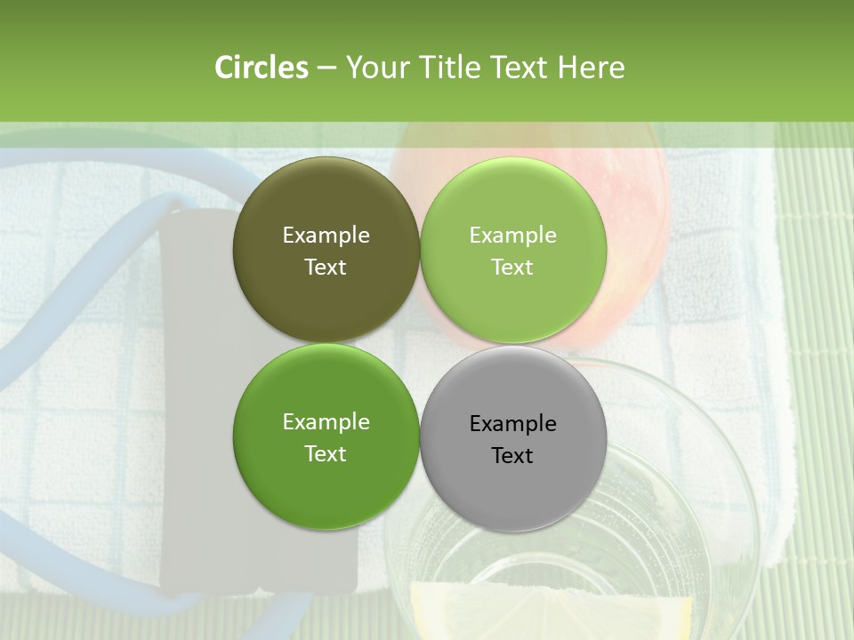 A Glass Of Water, Lemon, And A Piece Of Fruit On A Mat PowerPoint Template