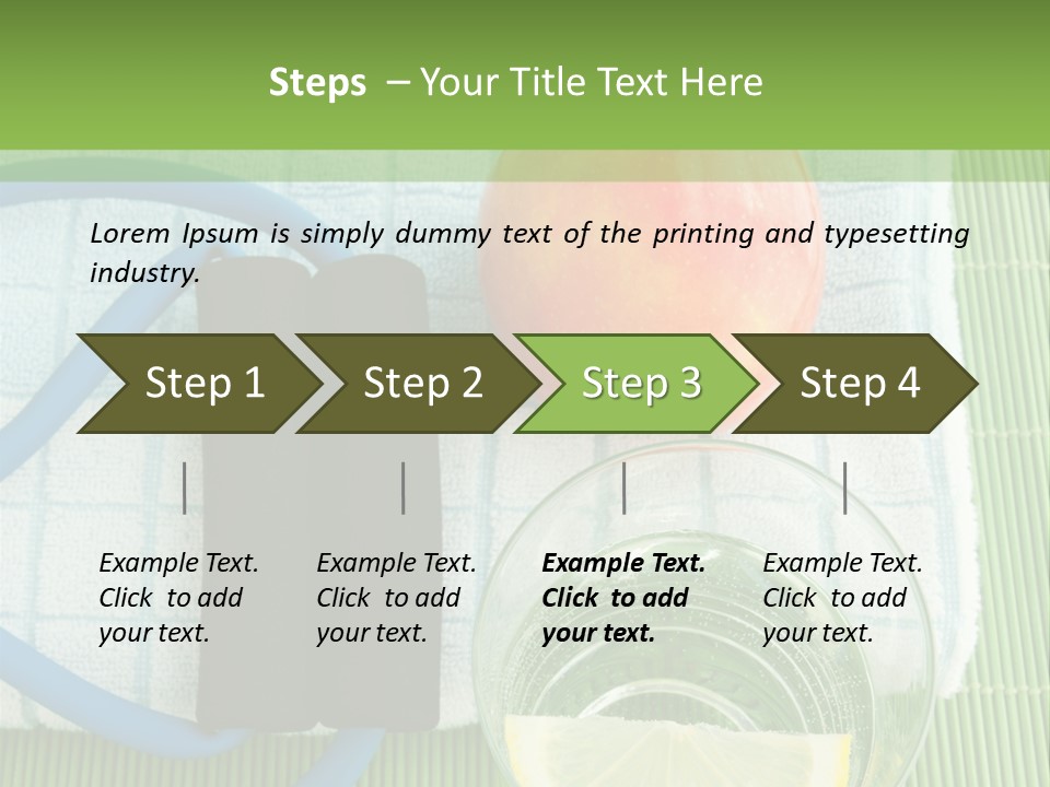 A Glass Of Water, Lemon, And A Piece Of Fruit On A Mat PowerPoint Template