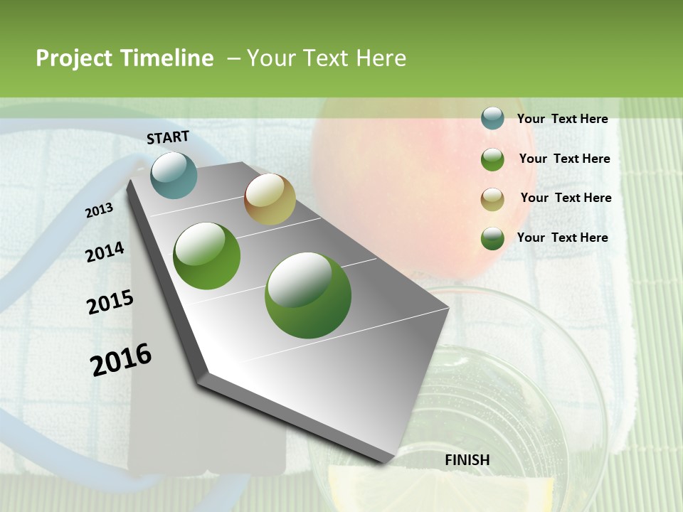 A Glass Of Water, Lemon, And A Piece Of Fruit On A Mat PowerPoint Template