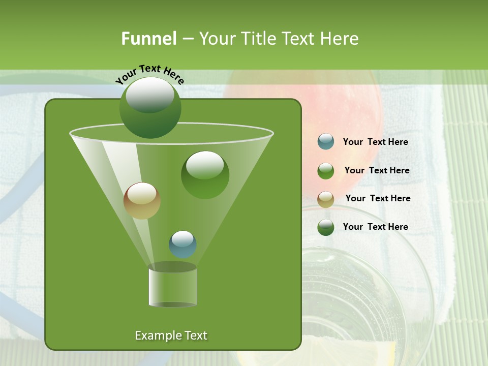 A Glass Of Water, Lemon, And A Piece Of Fruit On A Mat PowerPoint Template