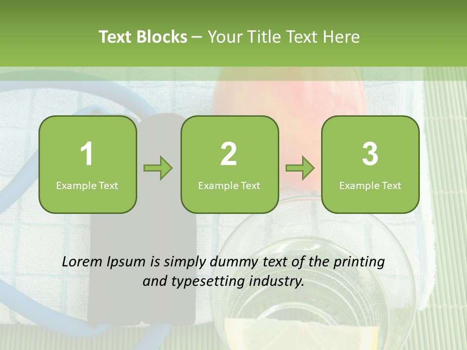 A Glass Of Water, Lemon, And A Piece Of Fruit On A Mat PowerPoint Template