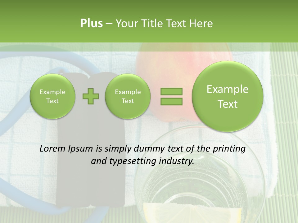 A Glass Of Water, Lemon, And A Piece Of Fruit On A Mat PowerPoint Template