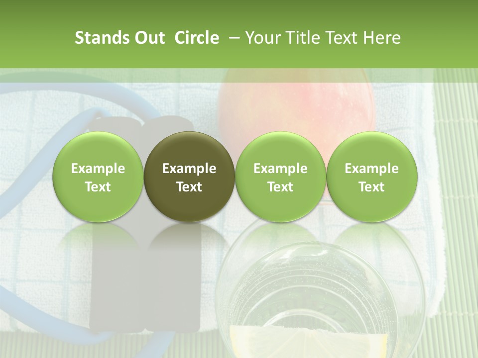 A Glass Of Water, Lemon, And A Piece Of Fruit On A Mat PowerPoint Template