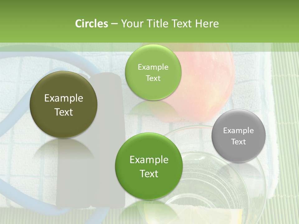 A Glass Of Water, Lemon, And A Piece Of Fruit On A Mat PowerPoint Template