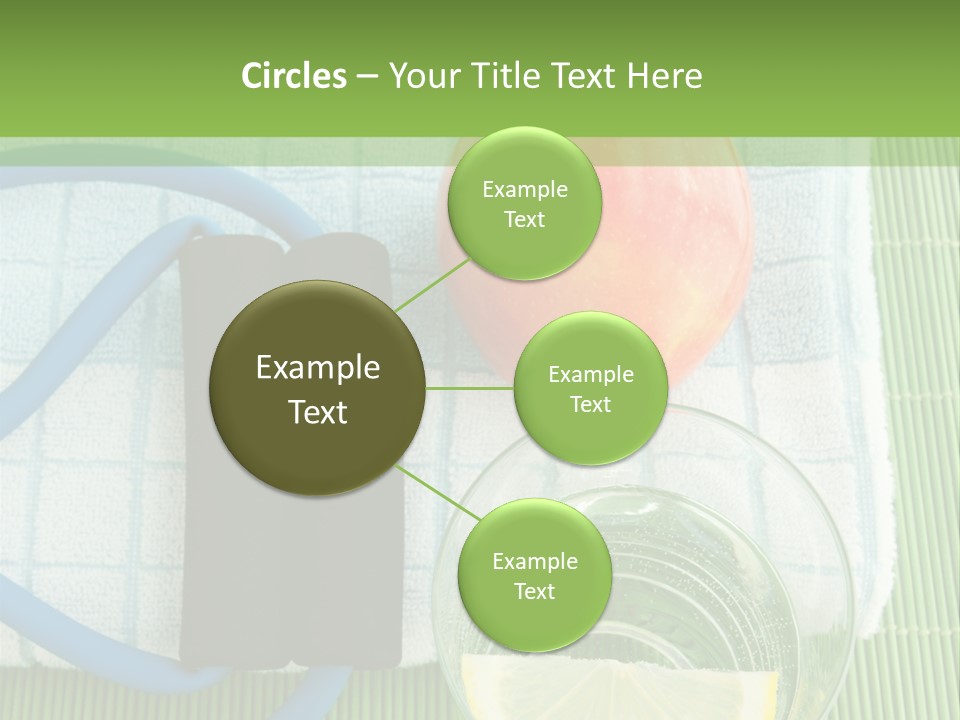 A Glass Of Water, Lemon, And A Piece Of Fruit On A Mat PowerPoint Template
