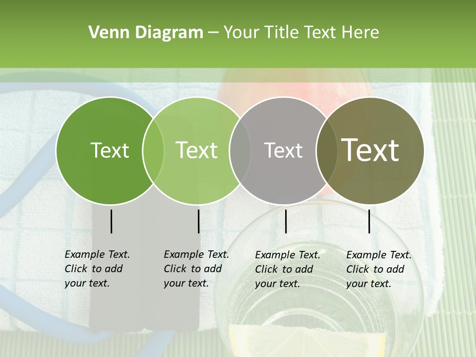 A Glass Of Water, Lemon, And A Piece Of Fruit On A Mat PowerPoint Template