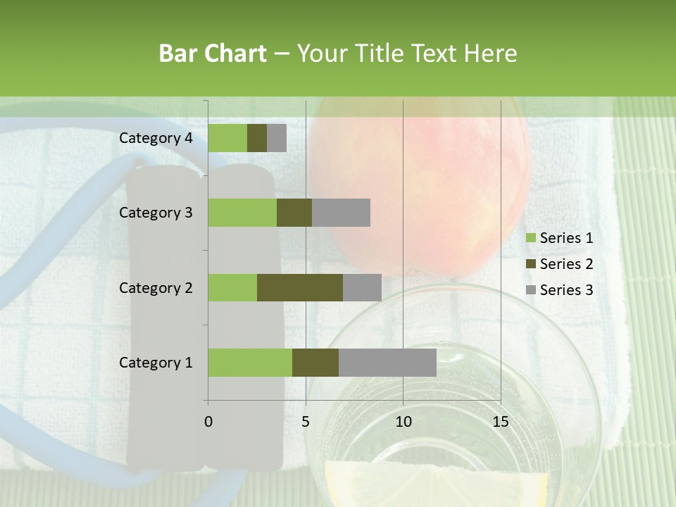 A Glass Of Water, Lemon, And A Piece Of Fruit On A Mat PowerPoint Template