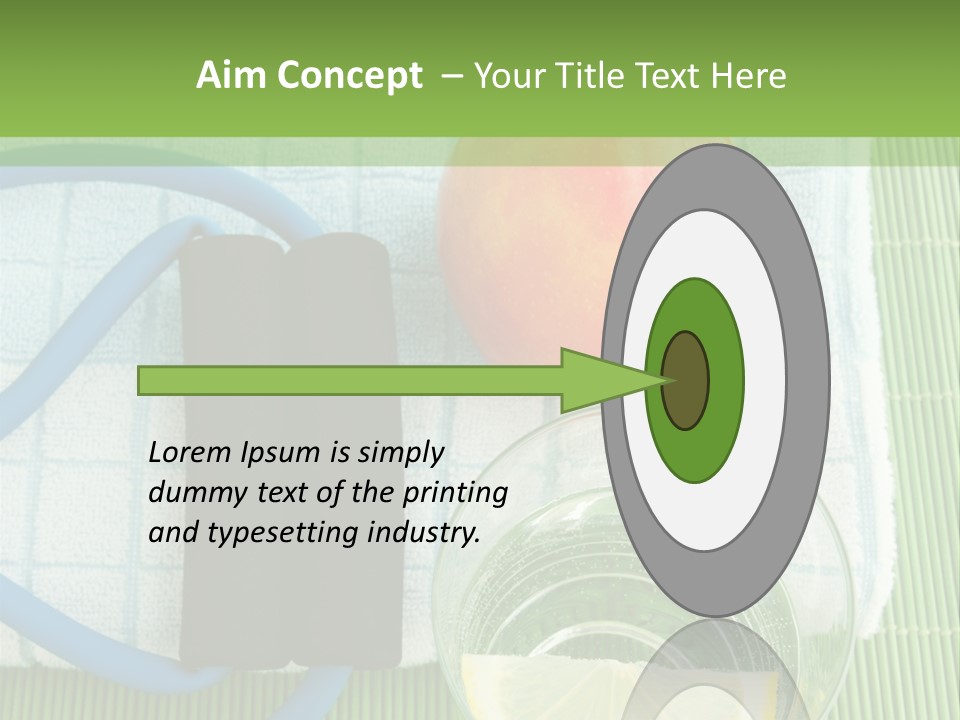 A Glass Of Water, Lemon, And A Piece Of Fruit On A Mat PowerPoint Template