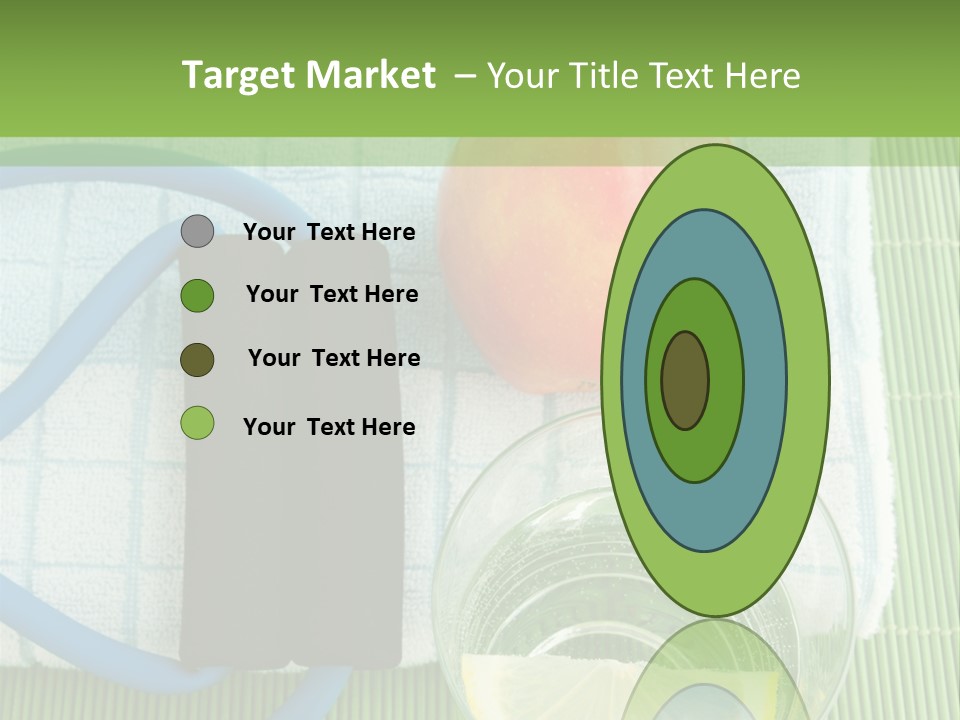 A Glass Of Water, Lemon, And A Piece Of Fruit On A Mat PowerPoint Template