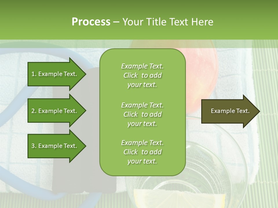 A Glass Of Water, Lemon, And A Piece Of Fruit On A Mat PowerPoint Template