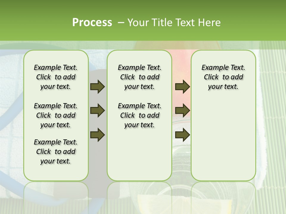 A Glass Of Water, Lemon, And A Piece Of Fruit On A Mat PowerPoint Template